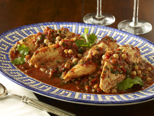 Moroccan Tilapia with Chickpeas